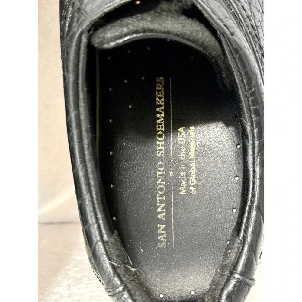 SAS San Antonio Shoemakers Mens Black Leather Pebbled Oxford Shoes 10 M 2000934